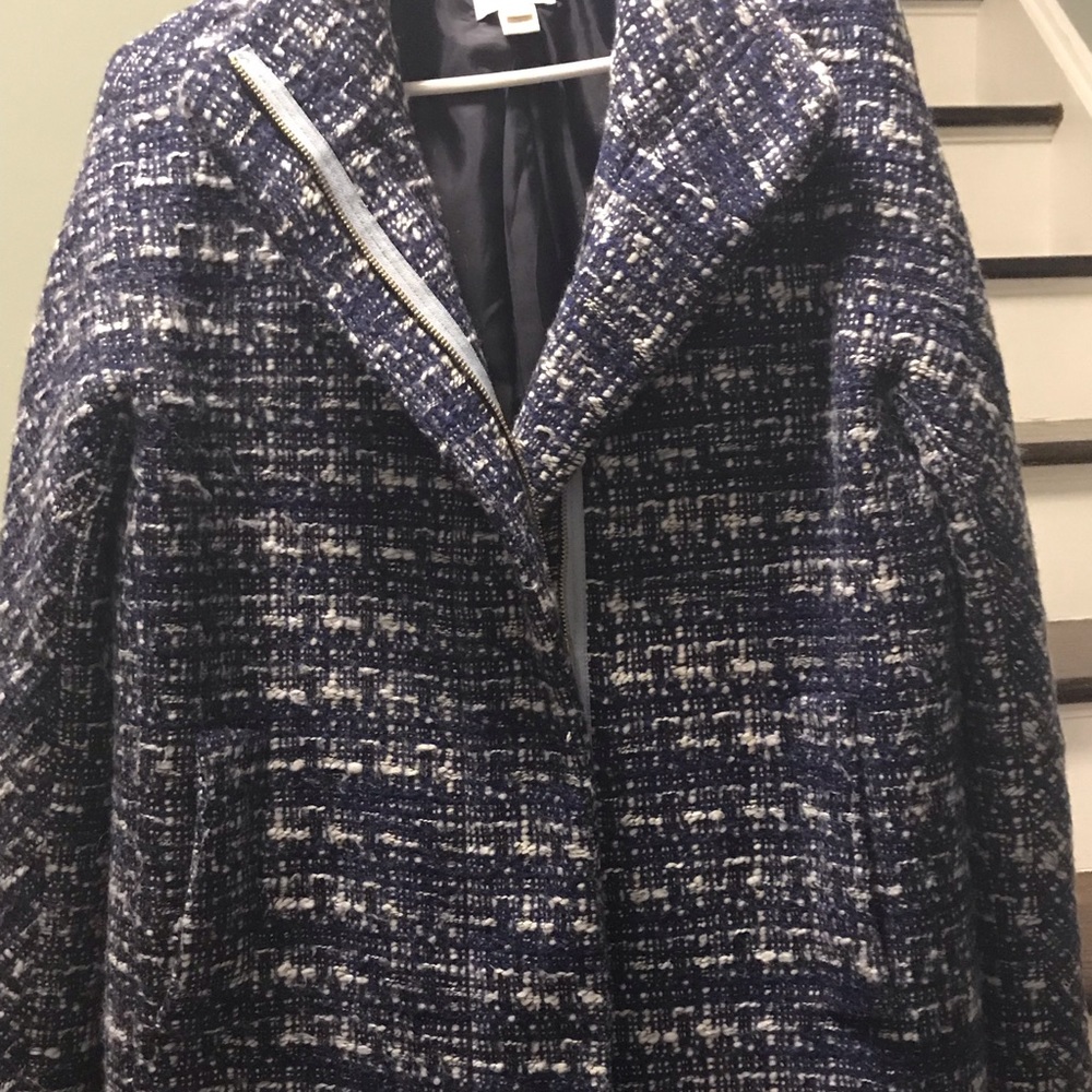 JCrew blue tweed wool coat